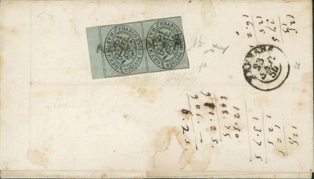 ANTICHI STATI - Pontificio - Coppia del mezzo bai al retro di lettera da...