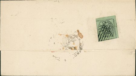 ANTICHI STATI - Pontificio - Preannullato - 1 bai al retro di lettera da Roma...