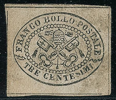ANTICHI STATI - Pontificio - 1867 - 3 cent grigio rosa - Diena (14 - 4.000)