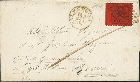 ANTICHI STATI - Pontificio - 10 cent - lettera da Palestrina a Roma del...