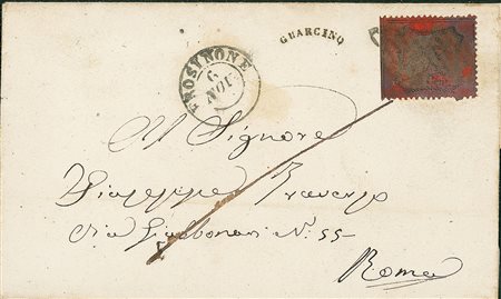 ANTICHI STATI - Pontificio - Guarcino - 10 cent - lettera per Roma del...