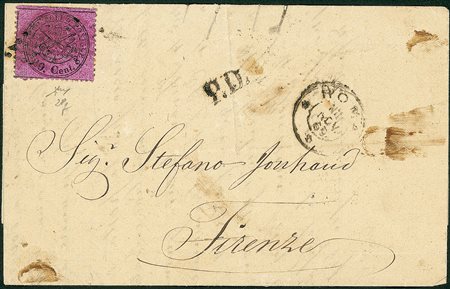 ANTICHI STATI - Pontificio - 20 cent - lettera da Roma a Firenze del 11.11.69...