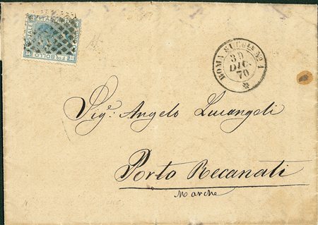 ANTICHI STATI - Pontificio - Roma Succ.le N.1 - 20 cent su lettera per Porto...