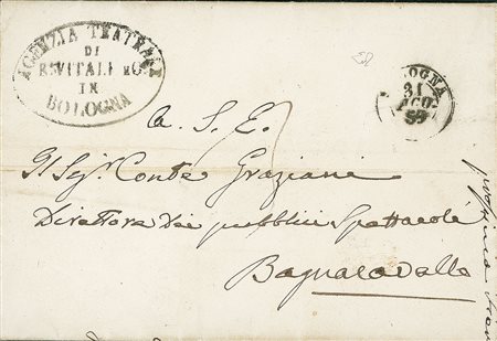 ANTICHI STATI - Romagne - Governo Provvisorio - lettera da Bologna a...