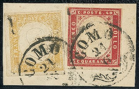 ANTICHI STATI - Sardegna - 80 cent + 40 cent - Como 21.6 - cert. Biondi...