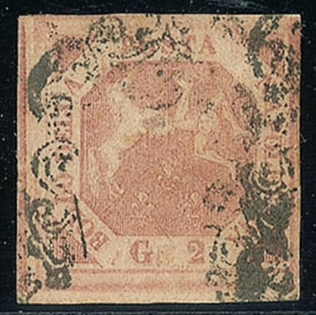 ANTICHI STATI - Sicilia - 1858 - 2 grana - annullato in arrivo - foro di...