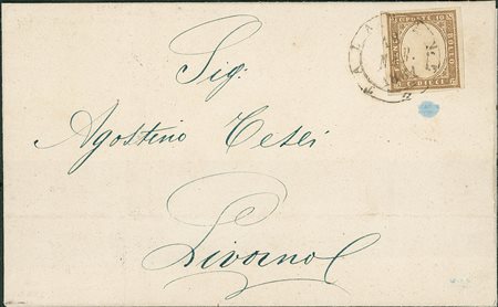 ANTICHI STATI - Toscana - Talamone - 10 cent su lettera per Livorno del...