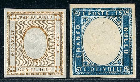 REGNO D'ITALIA - 1862/1863 - 2 cent + 15 cent (10+11b - 160)