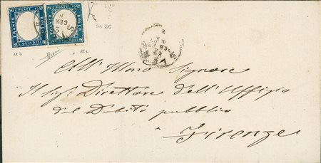 REGNO D'ITALIA - 15 cent azzurro scuro + 15 cent cobalto verdastro carico...