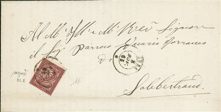 REGNO D'ITALIA - 2 cent De La Rue - circolare da Susa a Salebertrano del...