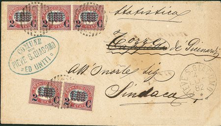 REGNO D'ITALIA - Circolare da Torre de Picenardi del 1.7.82 a Pieve S....