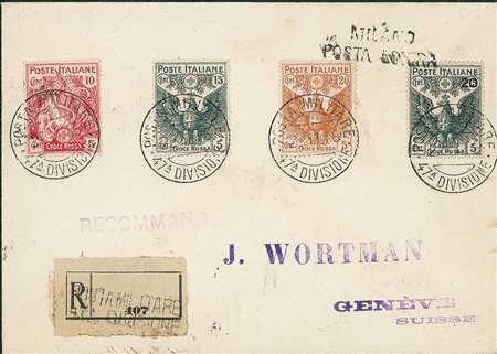 REGNO D'ITALIA - Croce Rossa - raccomandata dalla P.M. 47 Divisione a Ginevra...
