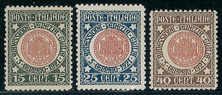 REGNO D'ITALIA - 1921 - Annessione della Venezia Giulia - serie completa - 3...