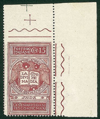 REGNO D'ITALIA - 1921 - 15 cent - non dentellato in alto - gomma integra...