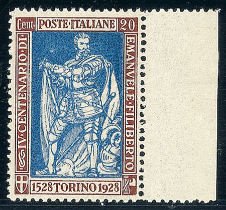 REGNO D'ITALIA - 1928 - 20 cent Filiberto - dentellato 13 - gomma integra -...