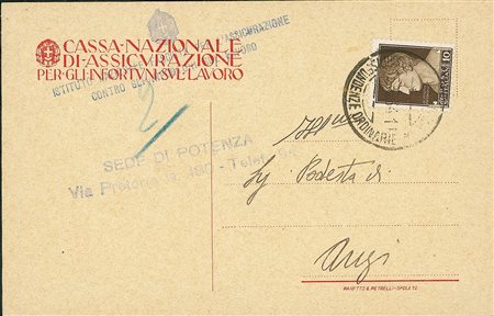 REGNO D'ITALIA - Cassa Nazionale Assicurazione Infortuni Lavoro - una...