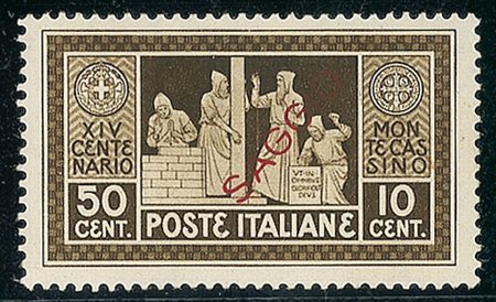 REGNO D'ITALIA - 1929 - Montecassino - Saggi - 3 valori - gomma integra -...