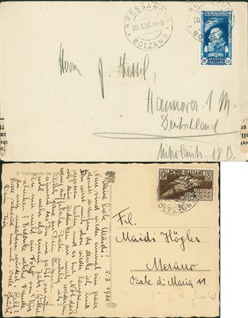 REGNO D'ITALIA - Salone Aeronautico - 3 valori in uso singolo su due...