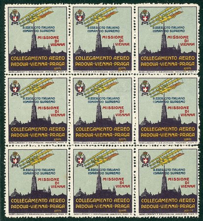 REGNO D'ITALIA - Missione di Vienna - Vignetta del Collegamento Aereo Padova...