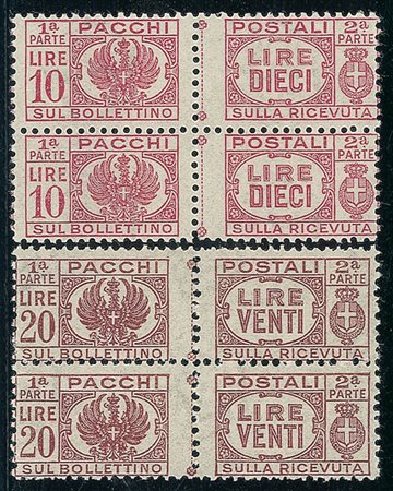 REGNO D'ITALIA - 1946 - Pacchi Postali - due serie complete - 6 valori in...