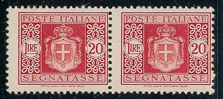 REGNO D'ITALIA - 1945 - Segnatasse - due serie complete - 11 valori in coppia...