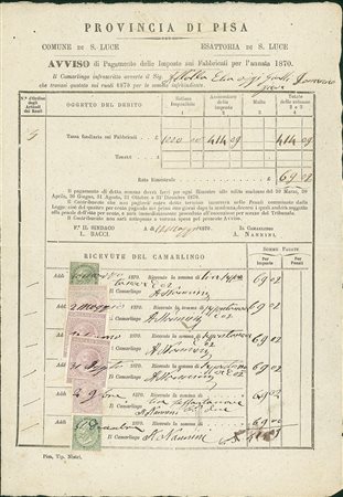 REGNO D'ITALIA - Gemelli - Avviso di Pagamento per Imposta Fabbricati -...