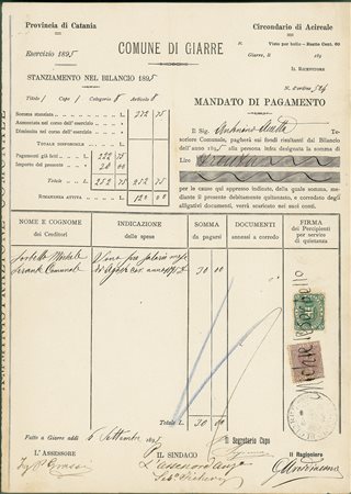 REGNO D'ITALIA - Gemelli - 5 cent in uso misto con Marca da Bollo - intero...