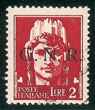RSI - 1943 - 2 lire - G + N con punti piccoli - Sorani (482/Ipf)