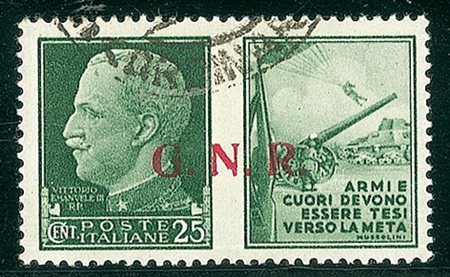 RSI - 1943 - 25 cent Esercito - N intaccato in basso (pos.72) - Raybaudi...