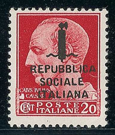 RSI - 1944 - 20 cent Giulio Cesare - gomma integra (495/A - 1.000)