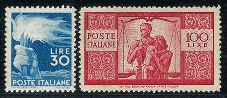 REPUBBLICA - 1945/1948 - Democratica - serie completa - 23 valori -...