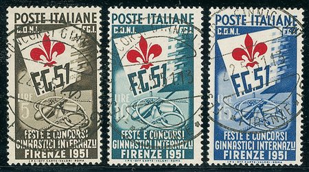 REPUBBLICA - 1951 - Ginnici - 3 valori - serie completa - Fiecchi (661/663 -...