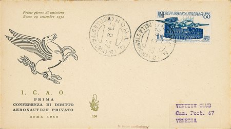 REPUBBLICA - 60 lire ICAO - busta FDC Venetia (697)