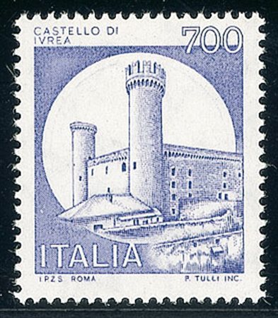 REPUBBLICA - 1980 - 700 lire Ivrea - naturale viola - gomma integra - cert....