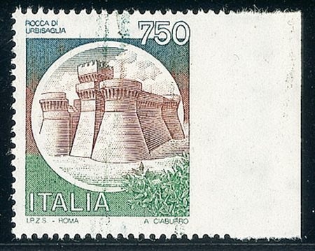 REPUBBLICA - 1980 - 750 lire Urbisaglia - non dentellato a destra - gomma...
