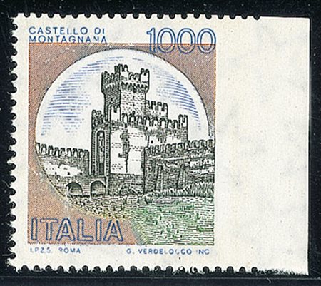 REPUBBLICA - 1980 - 1000 lire Montagnana - non dentellato a destra - gomma...