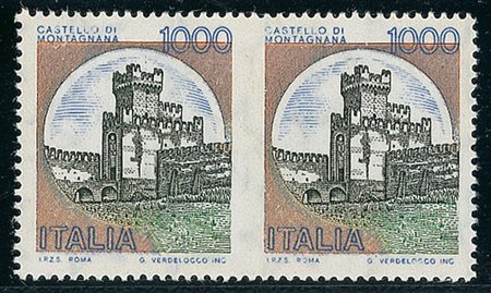 REPUBBLICA - 1980 - 1000 lire Montagnana - coppia non dentellata al centro -...