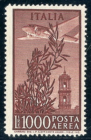 REPUBBLICA - 1952 - 1000 lire - ruota seconda destra alta - gomma integra...