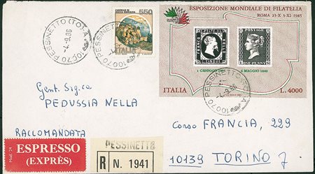 REPUBBLICA - Falso dell’Epoca - 4000 lire Filatelia - il foglietto su...