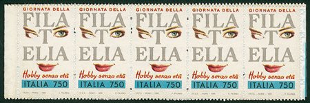 REPUBBLICA - 1972 - Libretto Filatelia - striscia di cinque tutti senza...