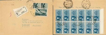 REPUBBLICA - Blocco di dodici del 1,40 lire + complementari - raccomandata da...