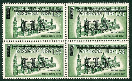EMISSIONI LOCALI - 1945 - 1,25 lire Espresso - quartina - gomma integra -...