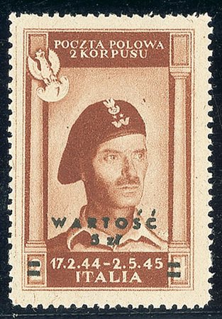 EMISSIONI LOCALI - CORPO POLACCO - 5 zloty su 2 - gomma integra (1 Aerea)