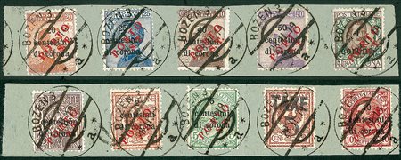 OCCUPAZIONI - Bolzano 3 - 10 valori su due frammenti (75+133/139+141+143 - 670+)