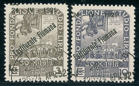 OCCUPAZIONI - Fiume - 1921 - Costituente Fiumana - serie completa - 12 valori...