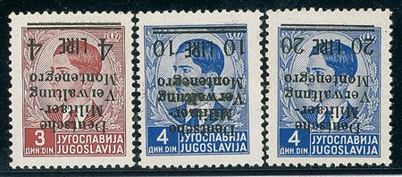OCCUPAZIONI - Occupazione Tedesca - 1943 - Soprastampe Capovolte - 3 valori -...