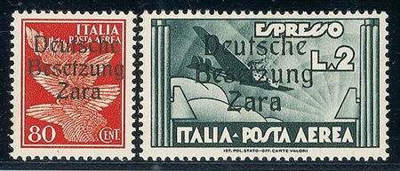 OCCUPAZIONI - 1943 - Posta Aerea - 5 valori - gomma integra - punti gialli...