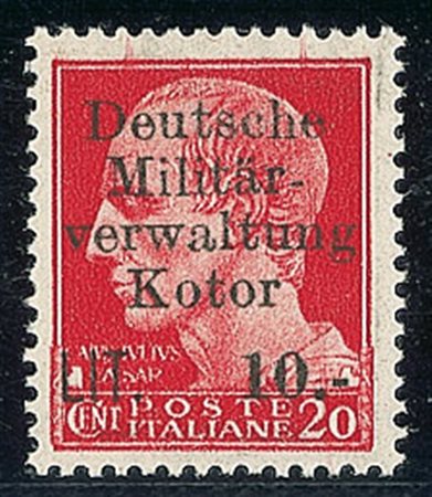 OCCUPAZIONI - Cattaro - 1944 - 10 lire su 20 cent - gomma integra (6 - 275)