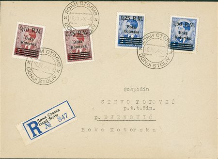OCCUPAZIONI - 1944 - Soprastampati - 4 valori su raccomandata FDC del 16.9.44...