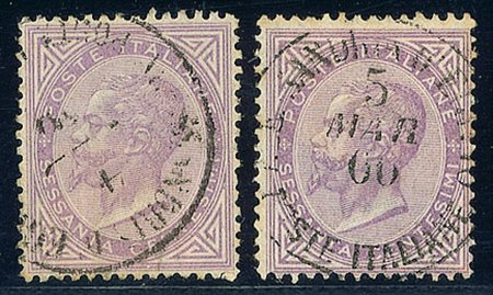 UFFICI ALL'ESTERO - 1866 - 60 cent De La Rue + 60 cent Torino - usati a...